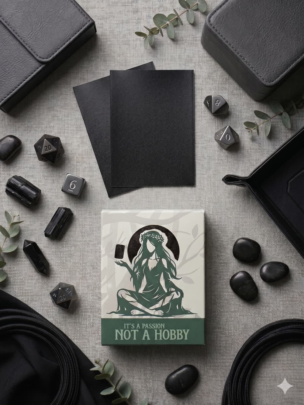 Obsidian Black card sleeves